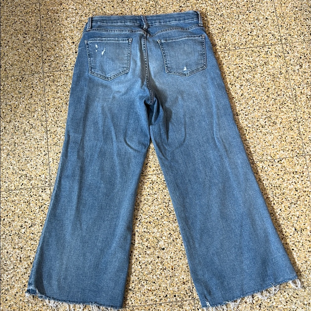 Kut from the Kloth Distressed Light Blue Wide Leg Jeans - Picture 6 of 6